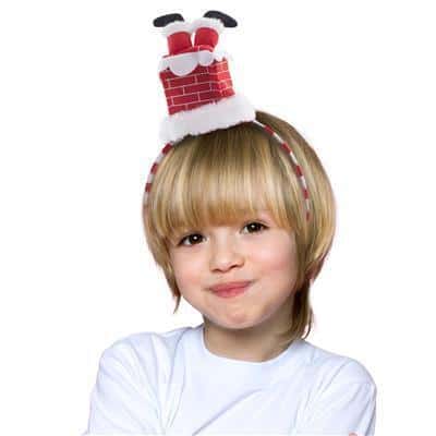 cerchietto da babbo natale nel camino