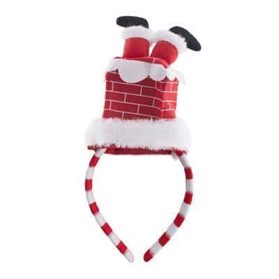 cerchietto da babbo natale nel camino