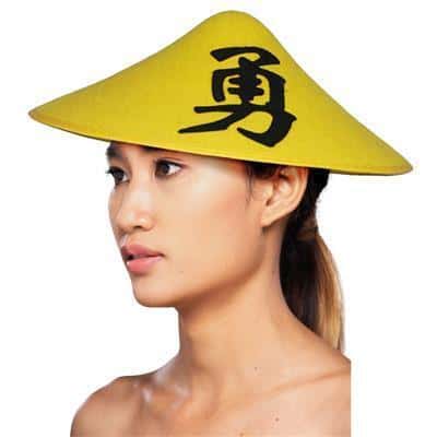 cappello giallo da cinese