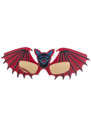 occhiali rossi da pipistrello