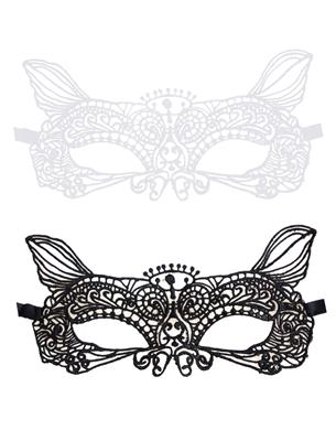 maschera da gatta in pizzo nera o bianca assortite