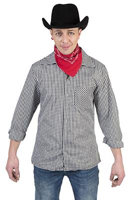 camicia da cowboy bianca e nera