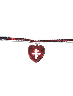 collana a cuore rosso da infermiera