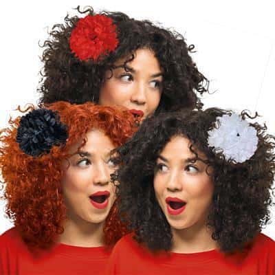spilla per capelli con fiore corposo bianco rosso o nero