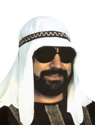 cappello da arabo bianco con greca