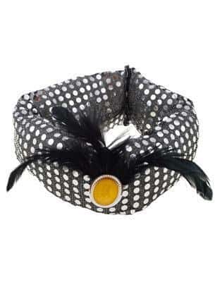 turbante arabo nero con paillette