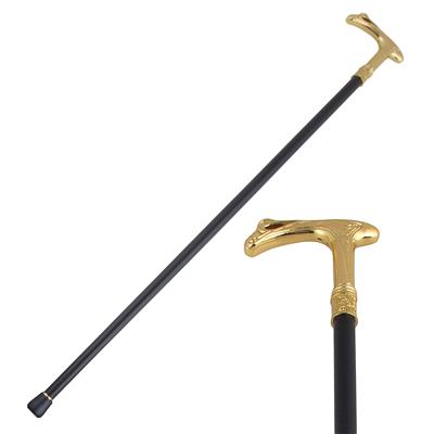bastone nero con manico oro