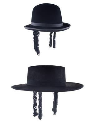 cappello da rabbino con capelli