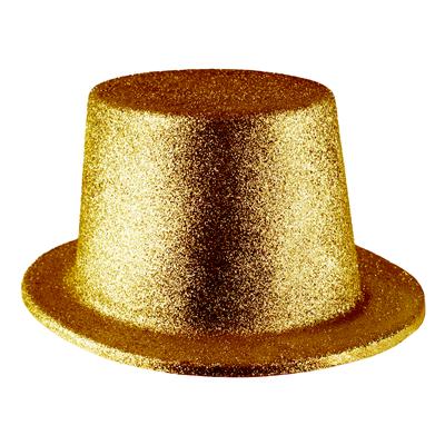 cappello cilindro oro o argento in plastica