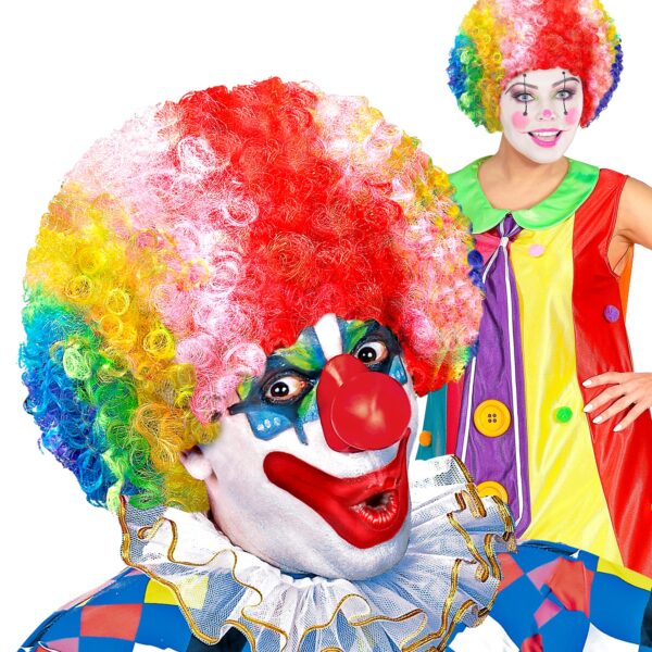 parrucca multicolore da clown
