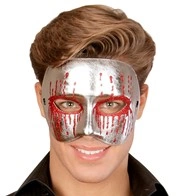 maschera argento da psycho con occhi sanguinanti