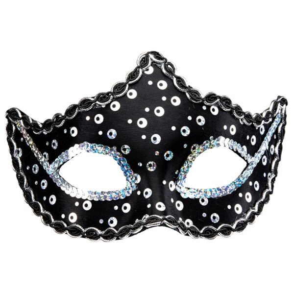 maschera domini nera con paillettes