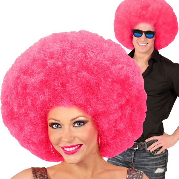 parrucca rosa afro