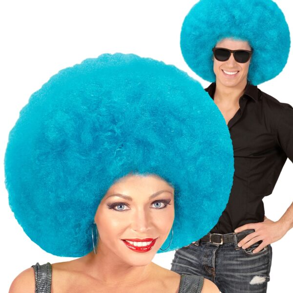 parrucca azzurra afro