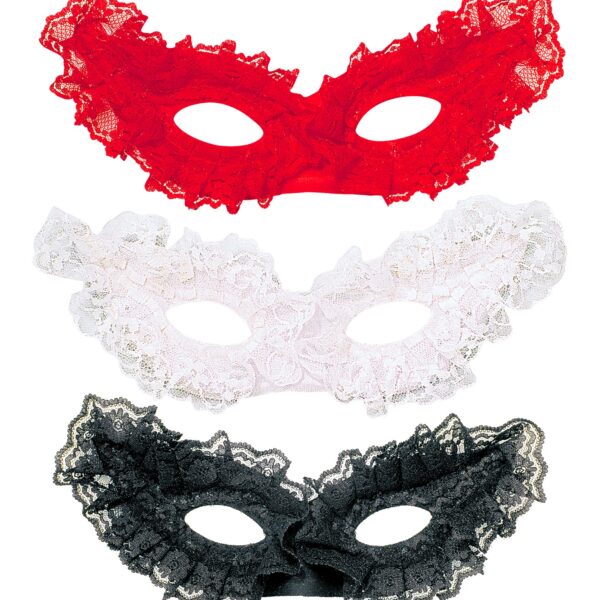 maschera domino papillon in pizzo colori assortiti