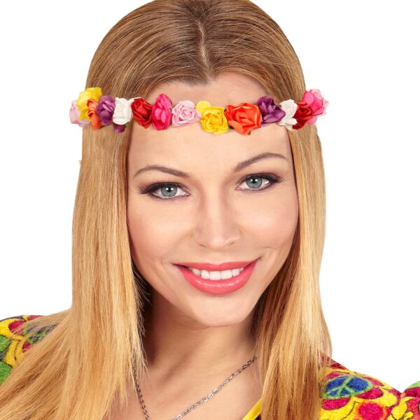 fascia per capelli con piccoli fiori multicolore