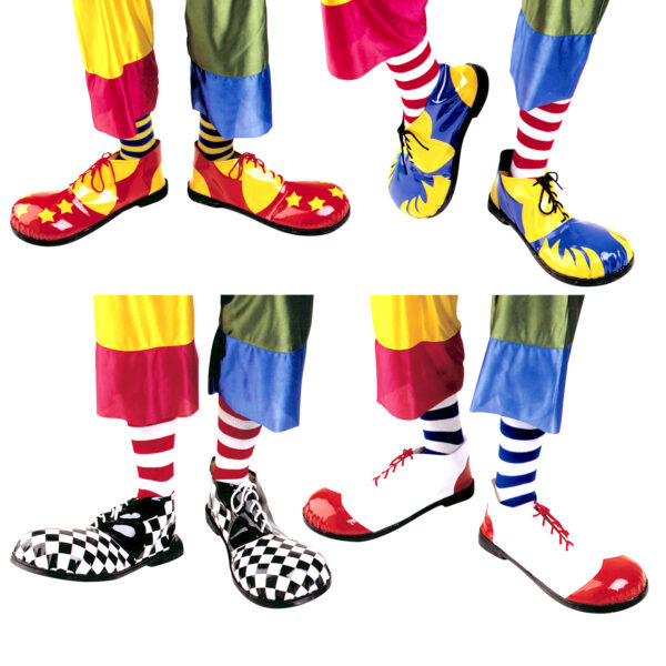 scarpe da clown professionale in gomma colori assortiti