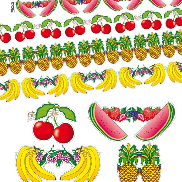 festone in carta con frutta colori assortiti
