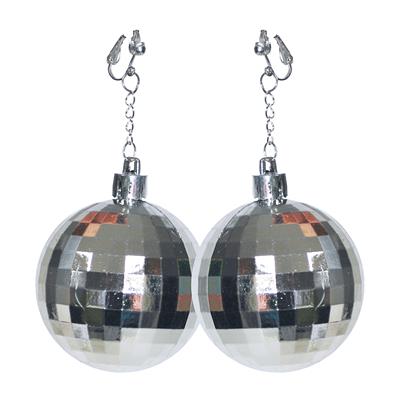 orecchini a sfera stroboscopica argento anni'80