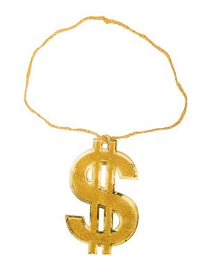 collana con medaglione dollaro gigante oro