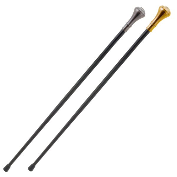 bastone nero in metallo pomello argento o oro