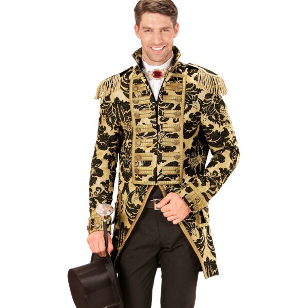 giacca frac jacquard oro da uomo