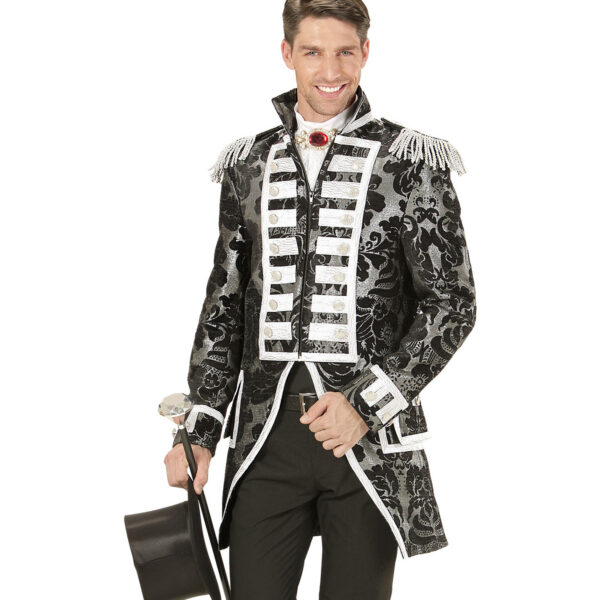 giacca frac jacquard argento da uomo