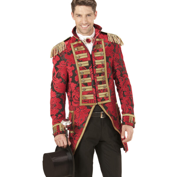 giacca frac jacquard rosso da uomo