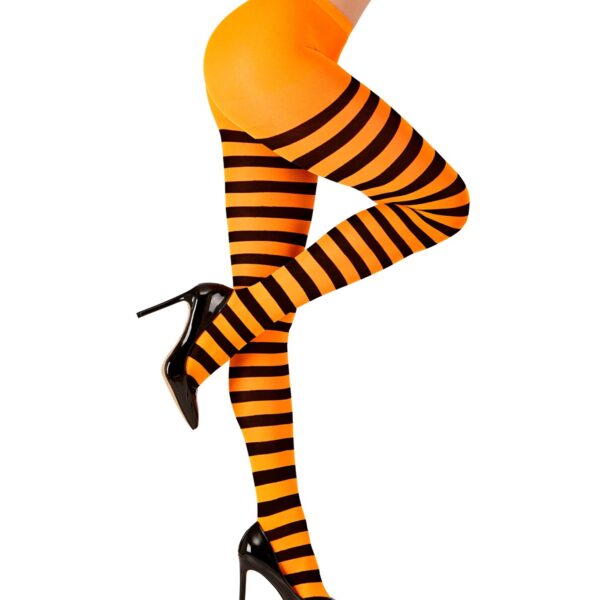 collant a righe nero arancione