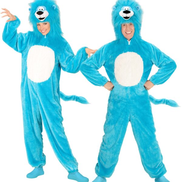 costume da leone azzurro in peluche