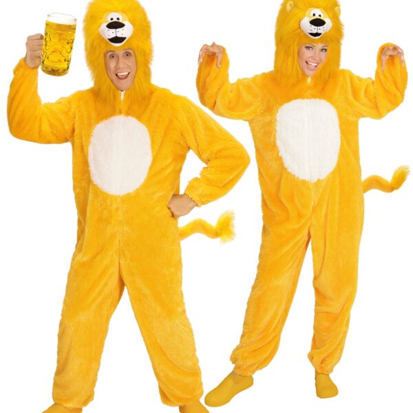 costume da leone giallo in peluche