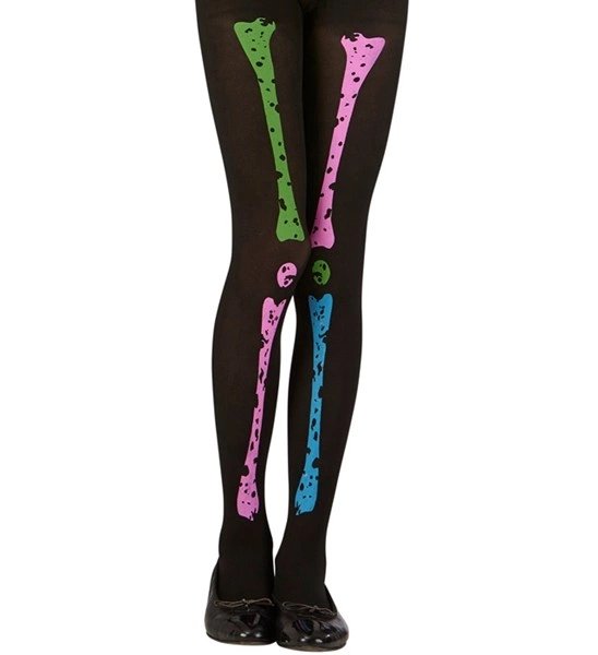 collant scheletro fluorescente da bambina