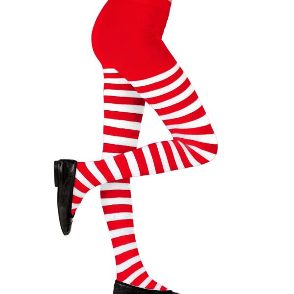 collant a righe bianco rosso da bambina