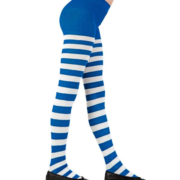 collant a righe bianco blu da bambina