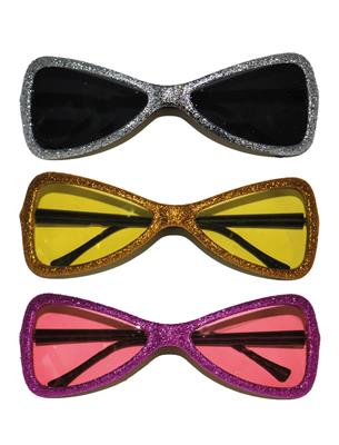 occhiali disco glitter colori assortiti