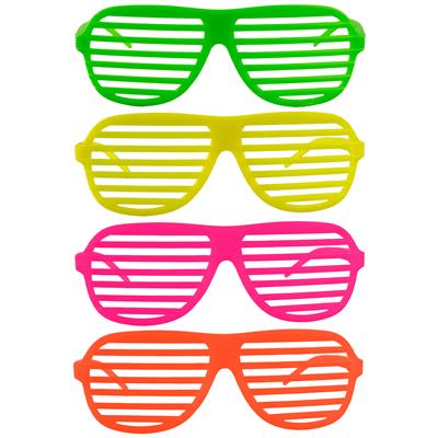 occhiali anni'80 fluorescenti colori assortiti