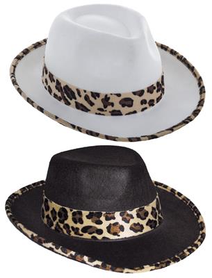 cappello da gangster con fascia leopardata colori assortiti