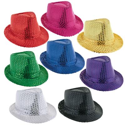 cappello da gangster in paillette colori assortiti