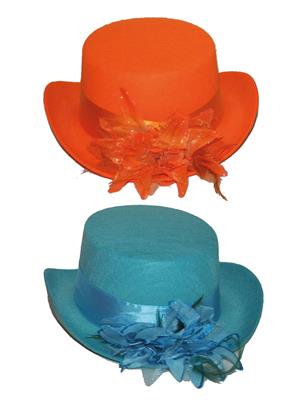 cappello in feltro con fiore colori assortiti