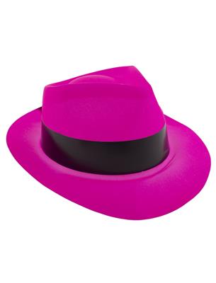 cappello rosa da gangster fluorescente