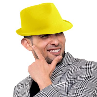 cappello giallo da gangster fluorescente