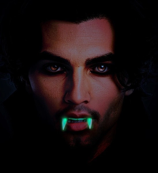 denti da vampiro fluorescenti