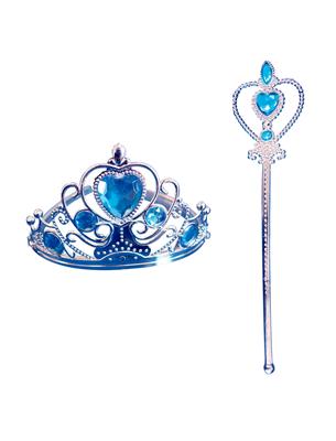 corona e scettro argentati da principessa