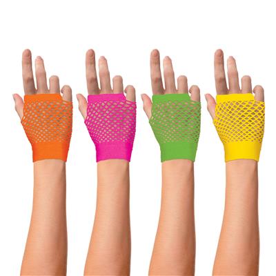 guanto a rete senza dita fluo colori assortiti