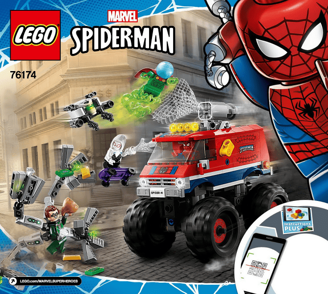 lego marvel superheroes monster truck di spider man vs. mysterio