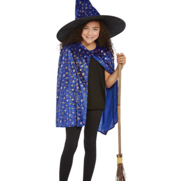 Set da strega,cappello da strega,mantello da strega,costumi da strega per bambine