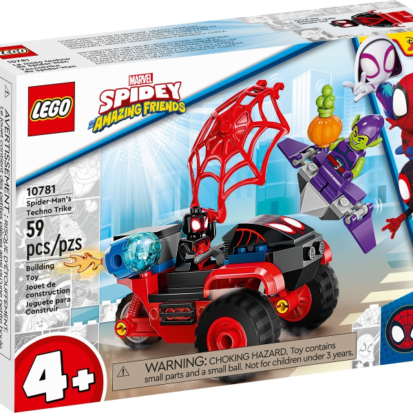lego amazing spidey miles morales: la techno trike di spider man