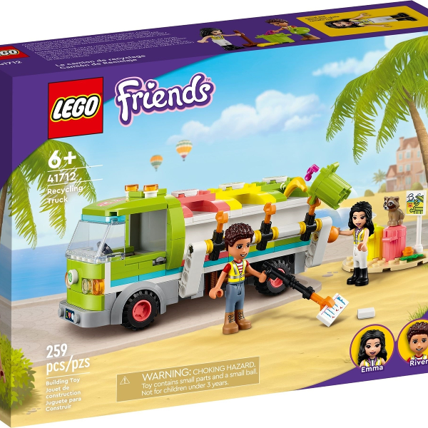 lego friends camion riciclaggio rifiuti