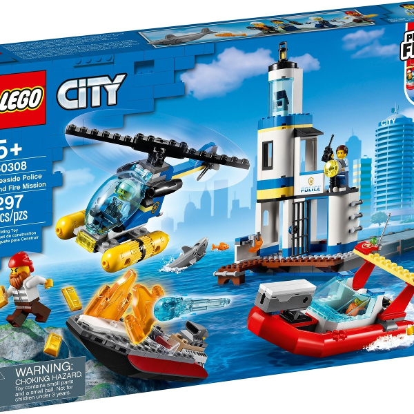 lego city polizia marittima e missione antincendio