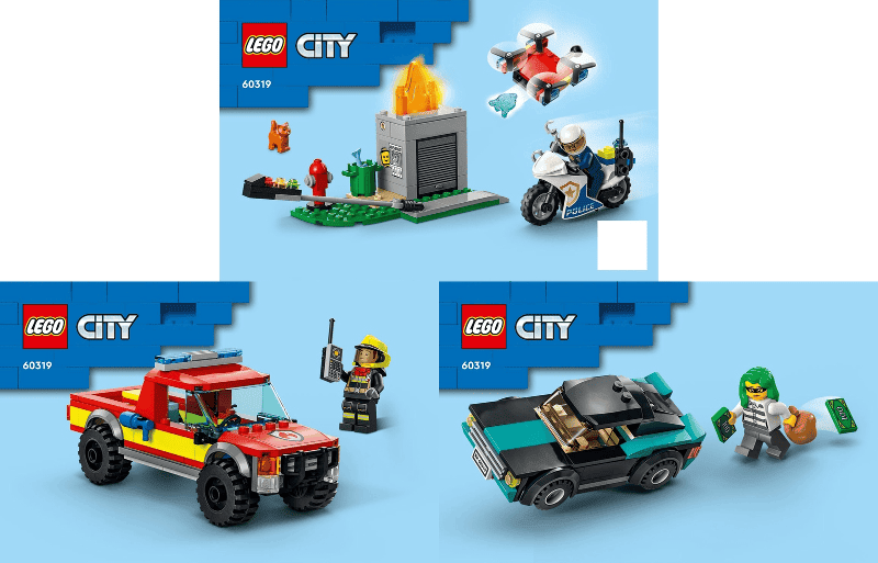 lego city soccorso antincendio e inseguimento della polizia